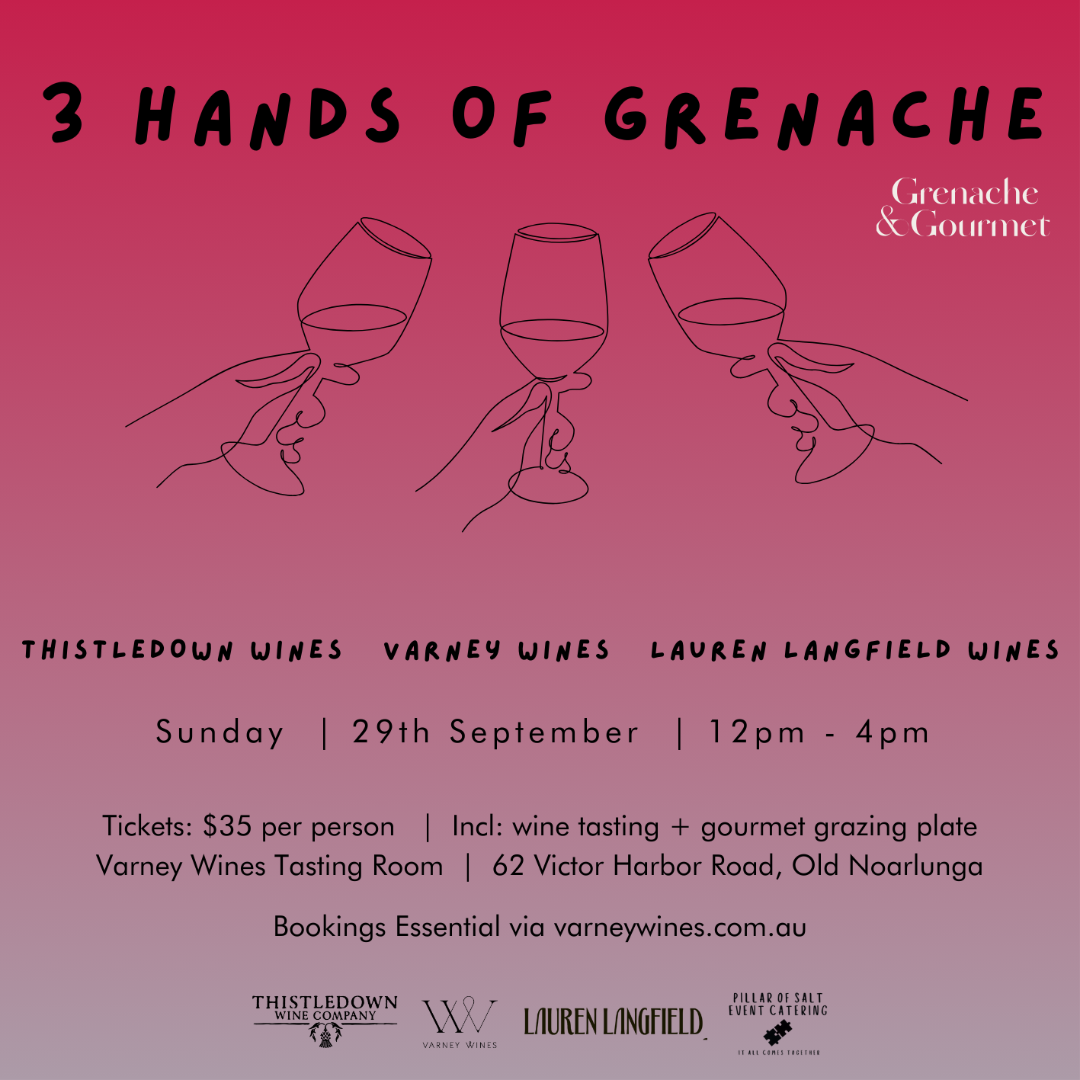 Grenache & Gourmet: 3 Hands of Grenache - September 29th 2024