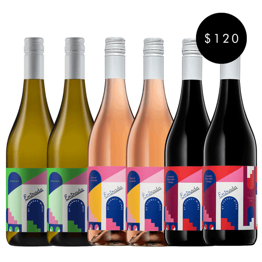 6 bottles from the Varney Wines 'Entrada' range. These bottles make up a special Vino Varney price pack.
