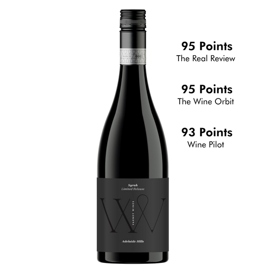 Bottle shot of Varney Wines 'Limited Release Syrah' with point scores