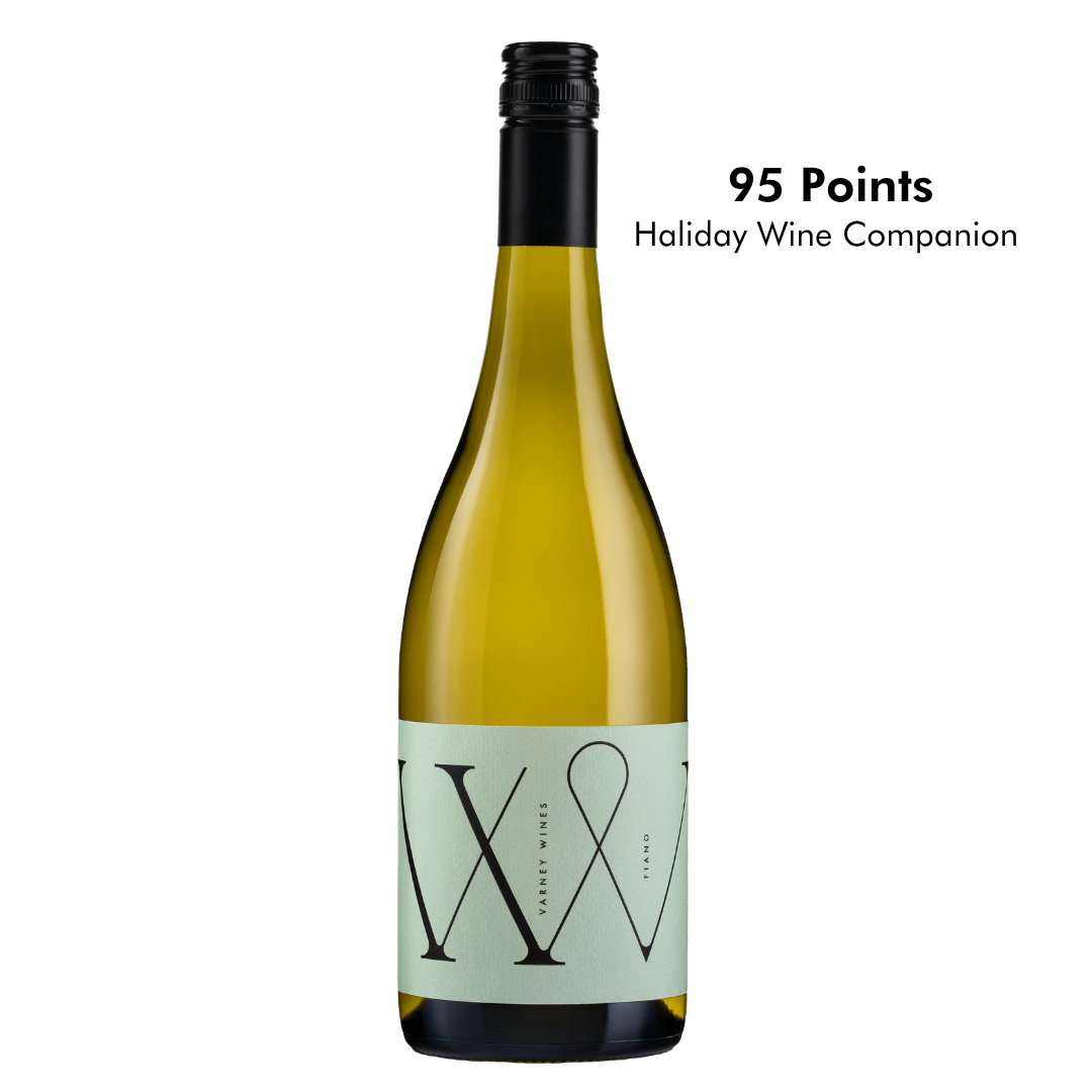 Bottle Shot of Varney Wines Fiano and point scores