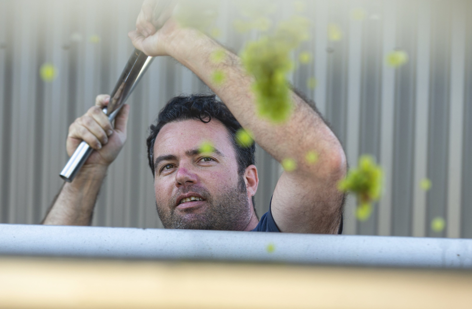 Winemaker Alan Varney working at the winery