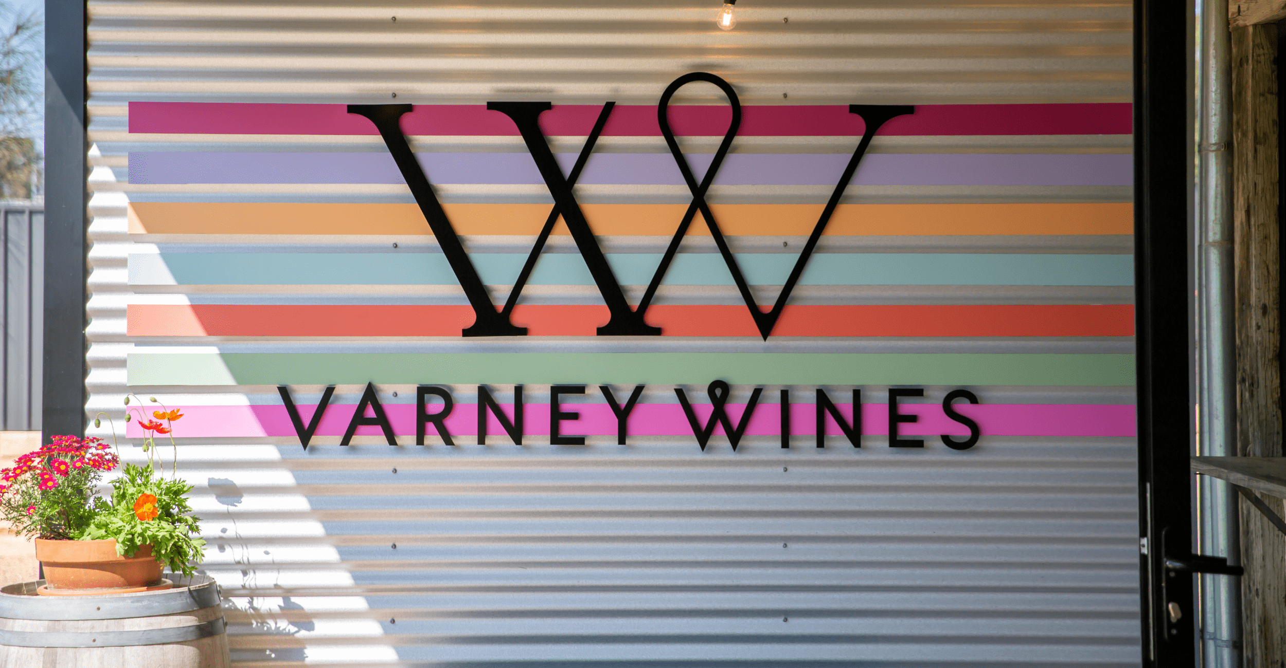 Varney Wines signed wall at the winery and cellar door in McLaren Vale, South Australia.
